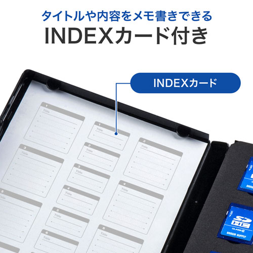 INDEXカードで内部のメモリカードを管理