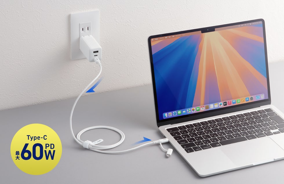 USB PD60W�Ή��ŋ}���[�d