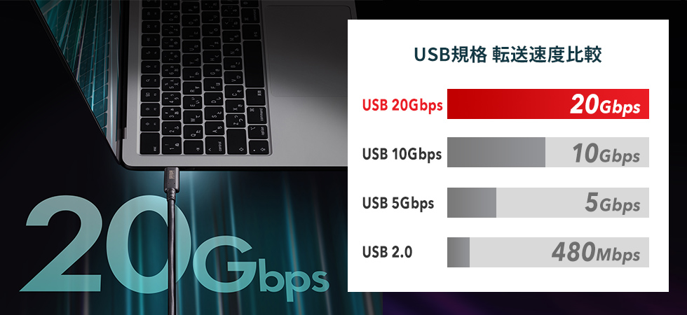 USB 20GbpsiUSB4 Gen2~2j́uSuperSpeed{USBi]x 20GbpsjvɑΉiP[u