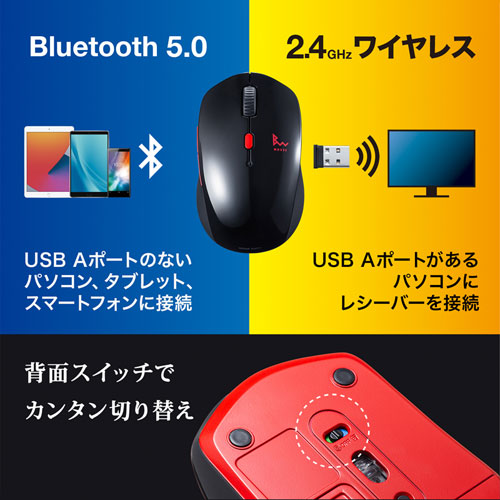 Bluetooth、2.4GHzワイヤレス接続両対応