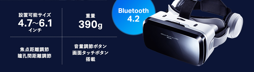 Bluetoothコントローラー内蔵VRゴーグル（ヘッドホン付き） MED-VRG6の 