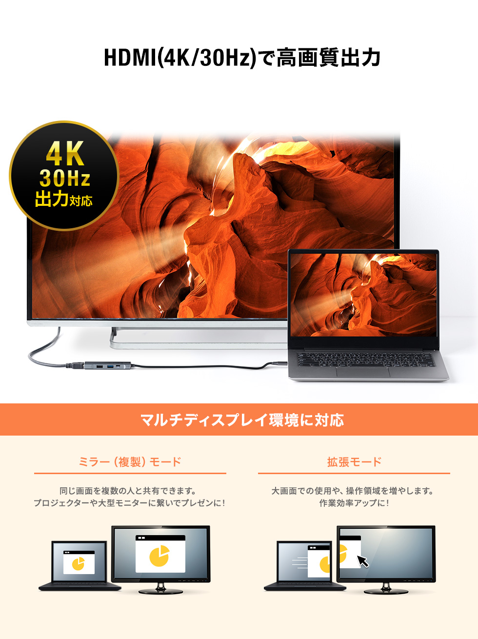 HDMI(4K/30Hz)ō掿o
