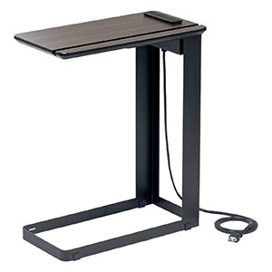 ソファーサイドテーブル ベットサイドテーブル コンセント USB充電 スマホスタンド 木目 スリム