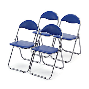 折りたたみイス・パイプ椅子（4脚・ブラック）100-SNC037BKの販売商品