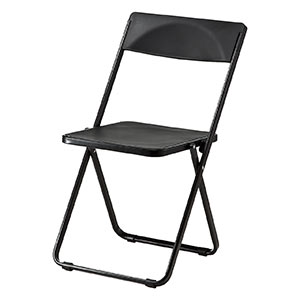 折りたたみ椅子（おしゃれ・フォールディングチェア・スタッキング可能・テレワーク・在宅勤務・SLIM・1脚・ブラック） ミーティングチェア