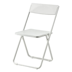 折りたたみ椅子（おしゃれ・フォールディングチェア・スタッキング可能・テレワーク・在宅勤務・SLIM・1脚・ホワイト） ポリプロピレン