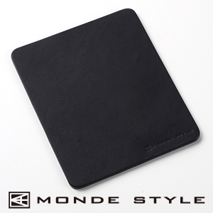 【クリックで詳細表示】【わけあり在庫処分】 MONDE STYLE ヌメ革マウスパッド(ブラック) 200-MPD009BK