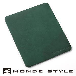 【クリックでお店のこの商品のページへ】【わけあり在庫処分】 MONDE STYLE ヌメ革マウスパッド(グリーン) 200-MPD009G
