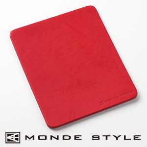 【クリックでお店のこの商品のページへ】【わけあり在庫処分】 MONDE STYLE ヌメ革マウスパッド(レッド) 200-MPD009R