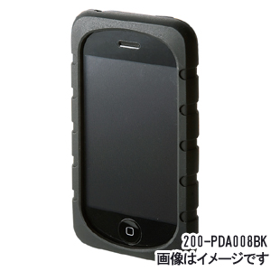 【クリックでお店のこの商品のページへ】【在庫処分】 iPhone3Gシリコンケース ホールドタイプ (ブラック) 200-PDA008BK