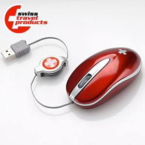 【クリックでお店のこの商品のページへ】ケーブル巻き取り光学式マウス(Swiss Mobile Design Mouse) 400-MA014