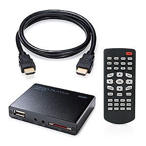 400-MEDI020H メディアプレーヤー デジタルサイネージ セットトップボックス HDMI MP4 FLV MOV MP3対応 USBメモリ SDカード 写真 動画 オートプレイ メディアプレイヤー