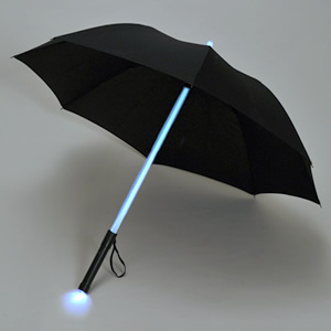【クリックでお店のこの商品のページへ】LED傘(ブラック) 400-TOY018BK
