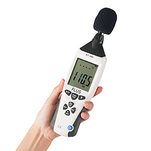 400-TST965 騒音計/温湿度計/照度計/風速計（1台5役マルチ測定器・電池駆動・専用ケース付）
