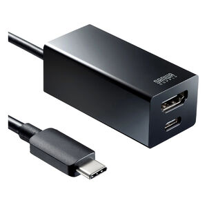 "USB HDMI 変換アダプタ 4K 60Hz対応 ハブ Type-C接続 小型 USB PD対応 USB-C2ポート Win/Mac対応 面ファスナー付 USBType-C-HDMI変換"