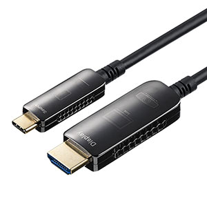 "USB Type-C To HDMI 変換ケーブル 光ファイバー 10m 4K/60Hz MacBook iPad TV ブラック USBType-C-HDMI変換"