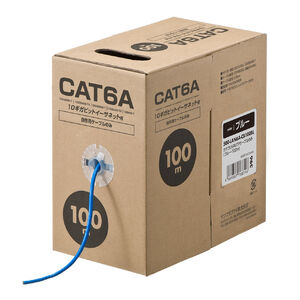 CAT6A 自作用LANケーブル 300m ケーブルのみ 伝送速度10Gbps 伝送帯域