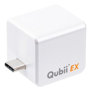 "Qubii EX 256GB Type-C接続 PD60W 高速充電 iOS Android 自動バックアップ パソコン不要 容量不足解消 iPad iPhone15対応 ホワイト"