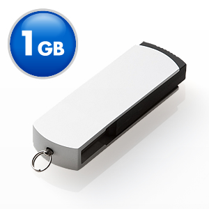 【クリックでお店のこの商品のページへ】USBフラッシュメモリ(シルバースイングタイプ・1GB) 600-US1GASV