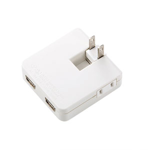 【クリックでお店のこの商品のページへ】USB充電タップ型ACアダプタ(ホワイト) ACA-IP14W