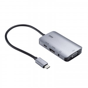 "USB Type C-HDMI/VGA変換アダプタ（4K/30Hz/PD対応） USBType-C-VGA変換"