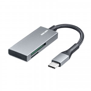 "カードリーダー Type-C USB3.2 Gen1 メッシュケーブル SDカード microSDカード スリム コンパクト アルミ筐体 スーパースピードモード..