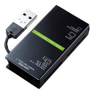 【クリックでお店のこの商品のページへ】【わけあり在庫処分】USB2.0 マルチカードリーダーライター(SD、microSD、MS対応・ブラック) ADR-CML2BK