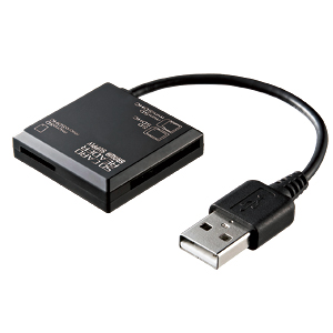 【クリックでお店のこの商品のページへ】USB2.0 デュアルバスカードリーダーライター(ブラック) ADR-DMCSU2BK