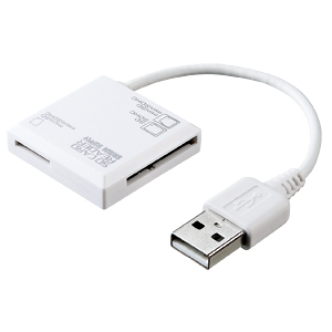 【クリックでお店のこの商品のページへ】USB2.0 デュアルバスカードリーダーライター(ホワイト) ADR-DMCSU2W
