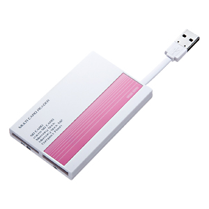 【クリックでお店のこの商品のページへ】USB2.0 カードリーダーライター(ピンク) ADR-ML10P