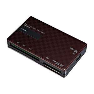 【クリックで詳細表示】【わけあり在庫処分】USB2.0 カードリーダー(60メディア対応・ブラウン) ADR-ML111BR