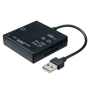 "USB2.0 カードリーダー（microSD/SDXC/SDHC対応・ブラック） マルチカードリーダー"