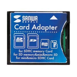 【クリックで詳細表示】SDHC用コンパクトフラッシュ変換アダプタ ADR-SDCF