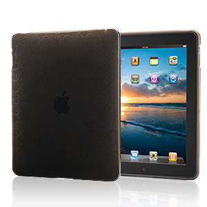 【クリックでお店のこの商品のページへ】iPadケース(カバータイプ・クリアブラック・液晶保護フィルム付) DLA136B