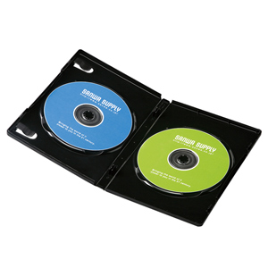 【クリックでお店のこの商品のページへ】【わけあり在庫処分】DVDトールケース(2枚収納・ブラック・3枚セット) DVD-N2-03BK