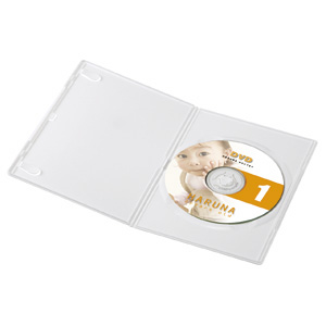 【クリックで詳細表示】【わけあり在庫処分】 超スリムDVDトールケース(1枚収納・ホワイト・3枚セット) DVD-S1-03WH