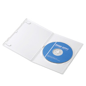 【クリックでお店のこの商品のページへ】超スリムDVDトールケース(1枚収納・ホワイト・10枚セット) DVD-S1-10WH
