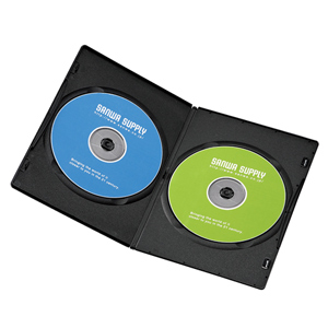 【クリックでお店のこの商品のページへ】スリムDVDトールケース(2枚収納・ブラック・10枚セット) DVD-SL210BK