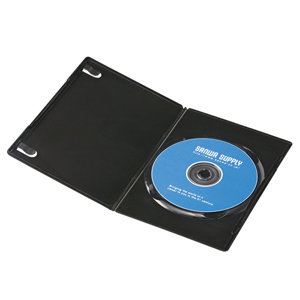【クリックで詳細表示】【わけあり在庫処分】スリムDVDトールケース(1枚収納・ブラック・3枚セット) DVD-U1-03BK
