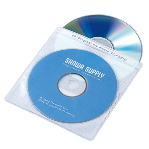 【クリックでお店のこの商品のページへ】DVD・CD用不織布ケース(2枚収納・ホワイト・120枚セット) FCD-FN120WH