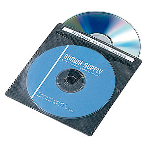 【クリックでお店のこの商品のページへ】DVD・CD用不織布ケース(2枚収納・ブラック・300枚セット) FCD-FN300BK