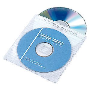 【クリックで詳細表示】DVD・CD用不織布ケース(2枚収納・ホワイト・300枚セット) FCD-FN300WH