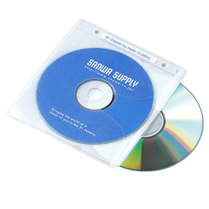 【クリックでお店のこの商品のページへ】2穴付DVD・CD用不織布ケース(2枚収納・ホワイト・120枚セット) FCD-FR120WH