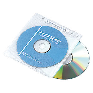 【クリックで詳細表示】2穴付DVD・CD用不織布ケース(2枚収納・ホワイト・300枚セット) FCD-FR300WH