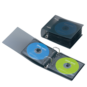 【クリックで詳細表示】DVD・CDリング式ファイルケース(36枚対応・ブラック・2個セット) FCD-RG36BK