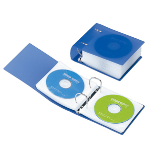 【クリックで詳細表示】DVD・CDリング式ファイルケース(36枚対応・ブルー・2個セット) FCD-RG36BL