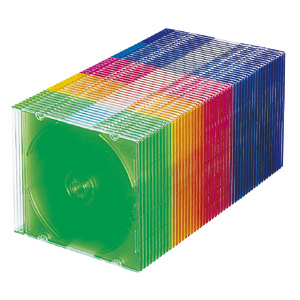 【クリックでお店のこの商品のページへ】DVD・CDスリムプラケース(5色ミックス・50枚セット) FCD-U50MXN