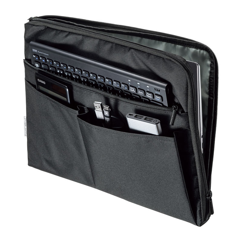 バッグインバッグ 横型 A4サイズ インナーバッグ リュック 整理収納 ブラック[IN-GHBB2BK]