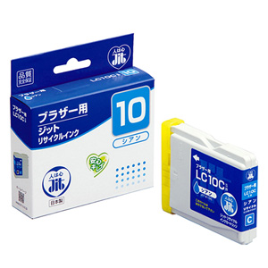 【クリックでお店のこの商品のページへ】リサイクルインク ブラザー LC10C互換 シアン JIT-B10C