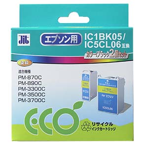 【クリックでお店のこの商品のページへ】リサイクルインク IC1BK05・IC5CL06互換 ブラック・カラーセット JIT-E05B06C